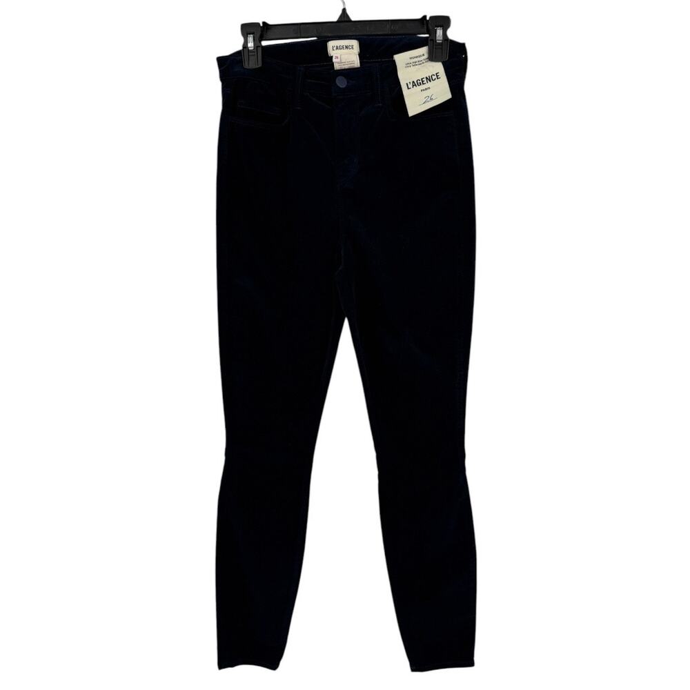 L'Agence Jeans Monique Ultra High skinny velvet blue size 26